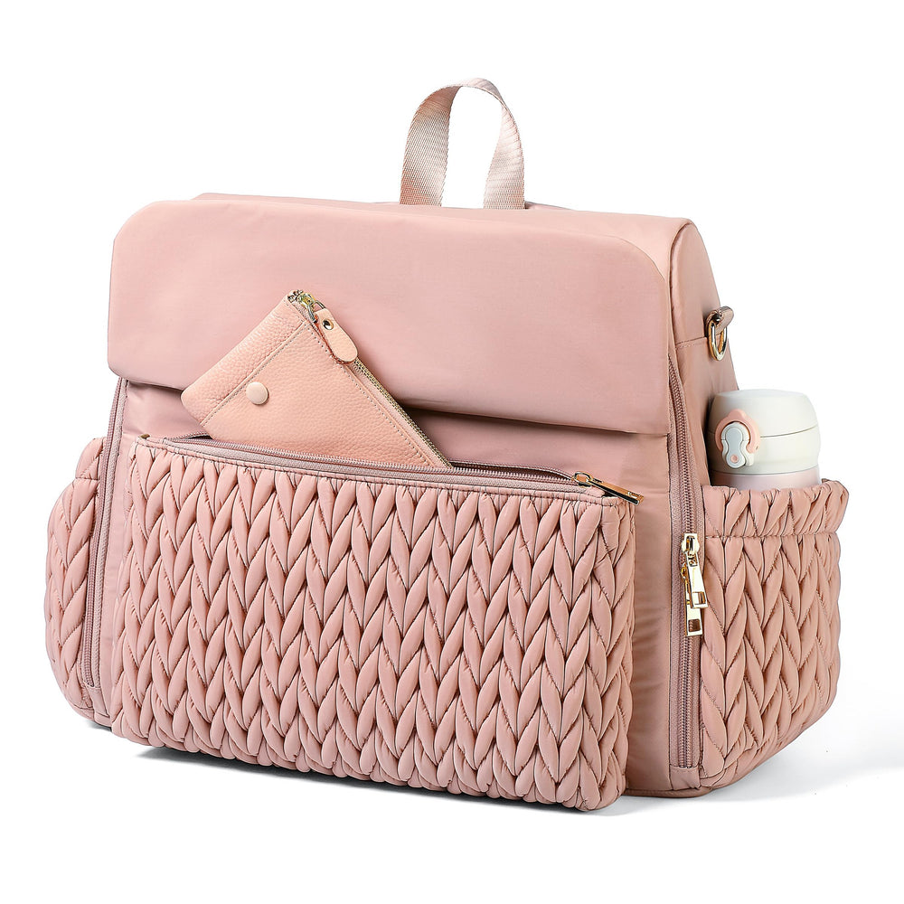 SEWBOO Allie Backpack dusty rose side pocket for quick on-the-go access