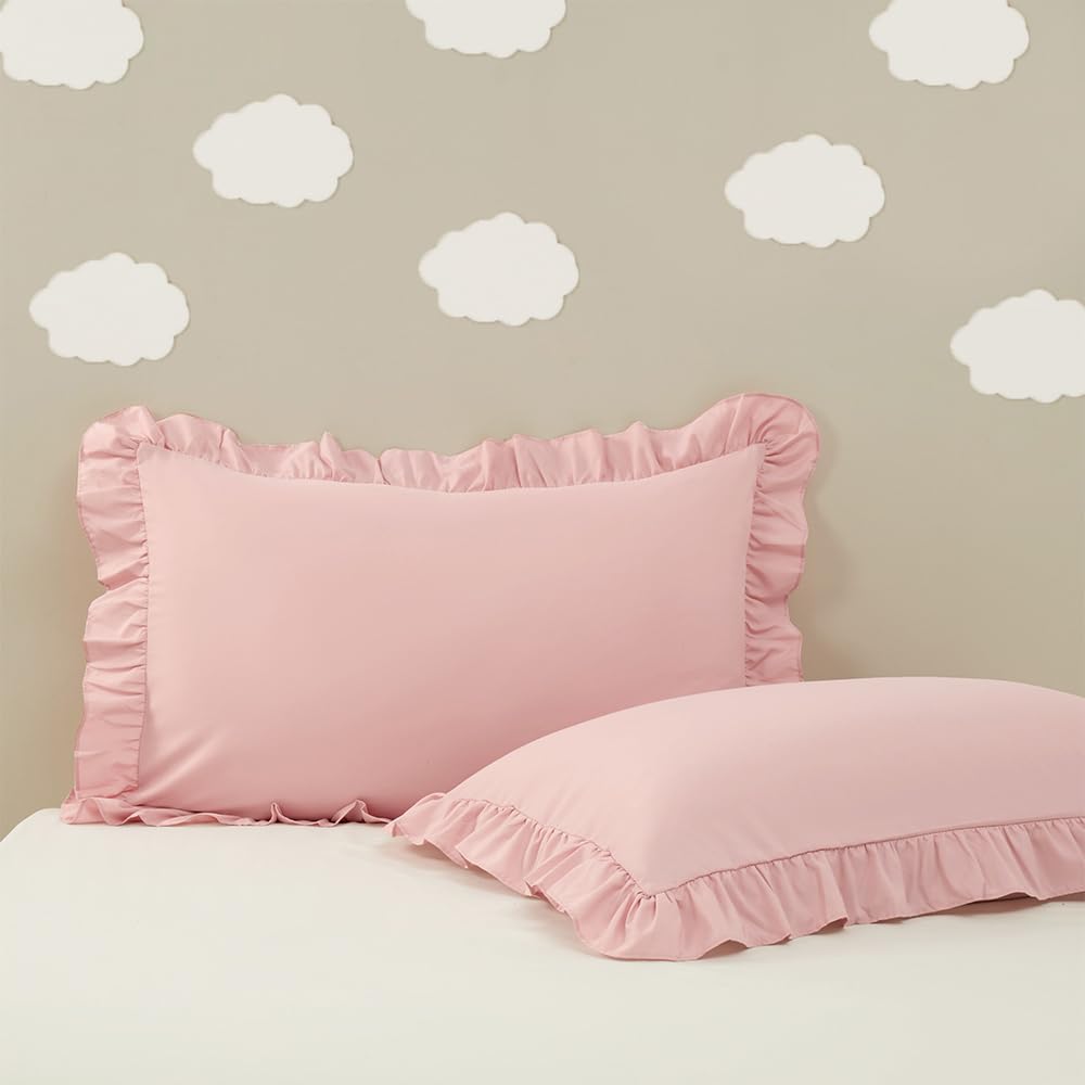 Sewdudely toddler pillow case in pink with soft microfiber for cozy sleep.