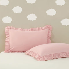 Sewdudely toddler pillow case in pink with soft microfiber for cozy sleep.