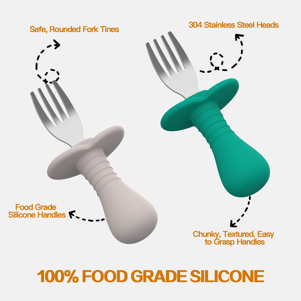 SFCCMM bendable handle baby forks adapt to child's eating stages.
