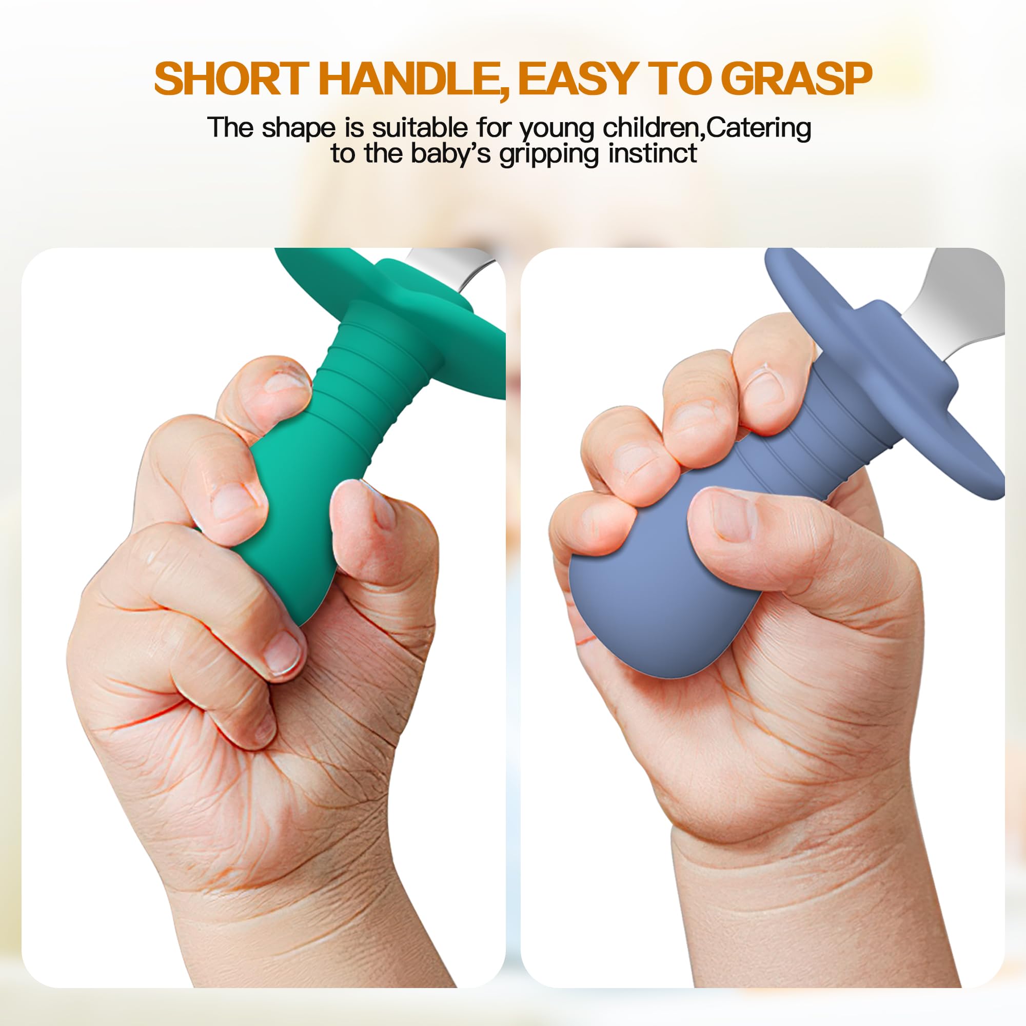 SFCCMM soft-glue silicone handle for non-slip grip during meals.