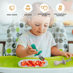 SFCCMM ergonomic grip aids tiny hands during meals.