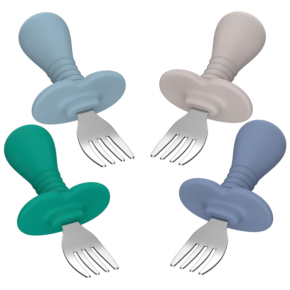 SFCCMM toddler forks with soft silicone handles for gentle grip.