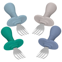 SFCCMM toddler forks with soft silicone handles for gentle grip.