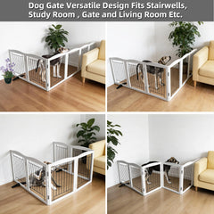 SFJC dog fence indoor wood and steel construction for durability.