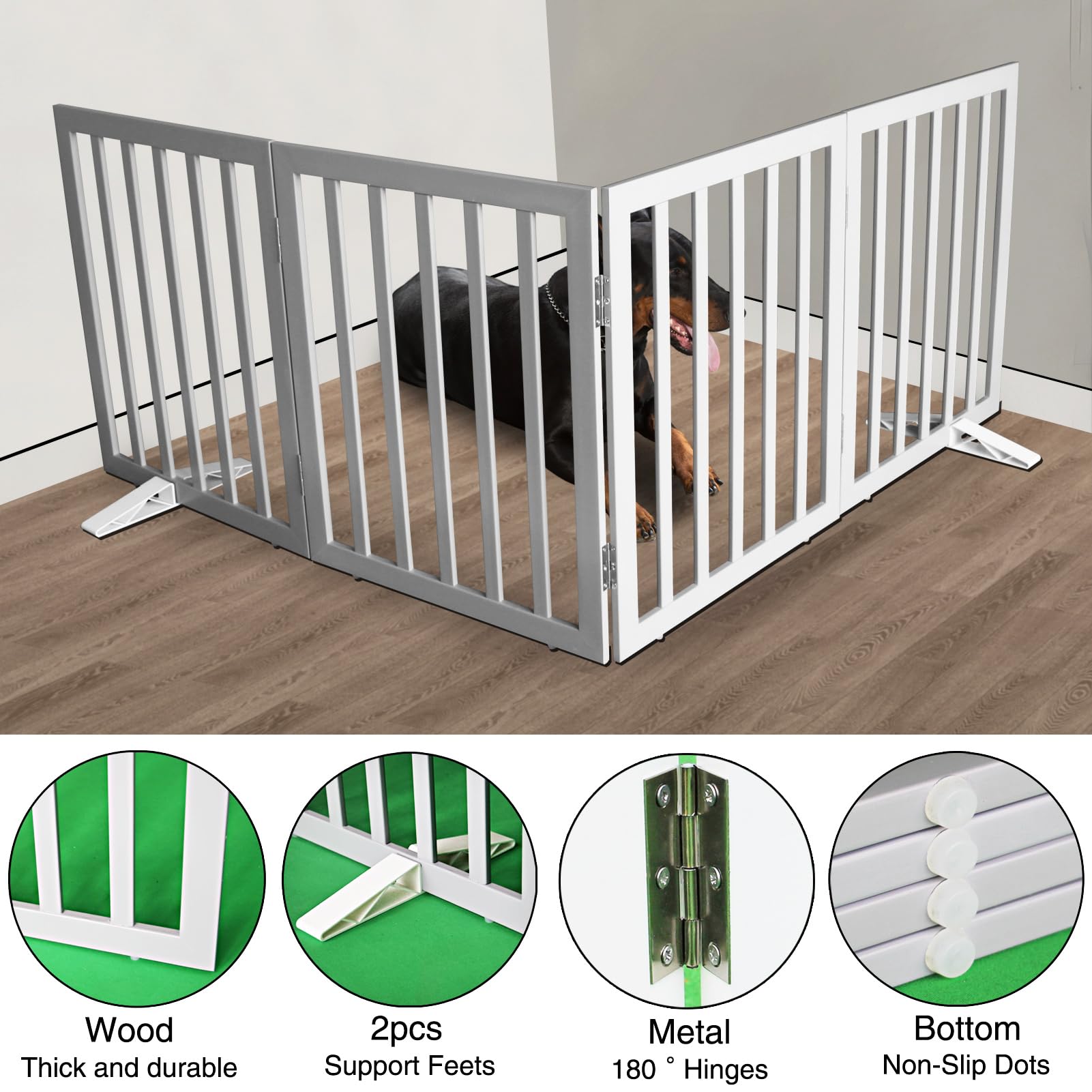 SFJC dog gate collapsed side view compact for storage