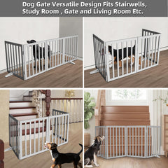 SFJC dog gate four-panel assembly-free setup for quick room control