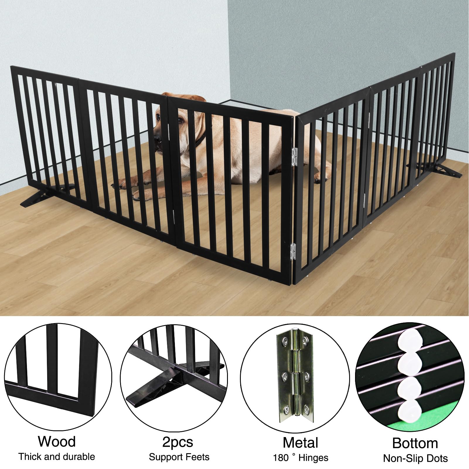 SFJC dog gate freestanding setup shown without installation.