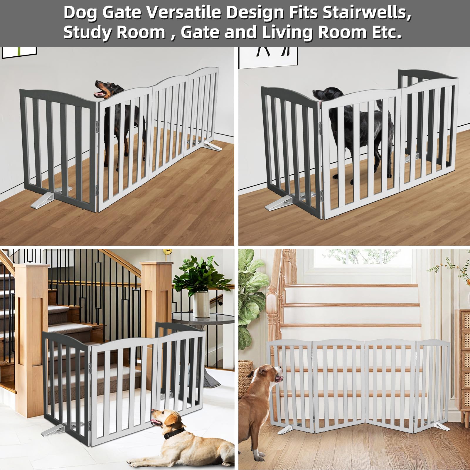 SFJC freestanding gate shown in a living room for room-to-room pet management.