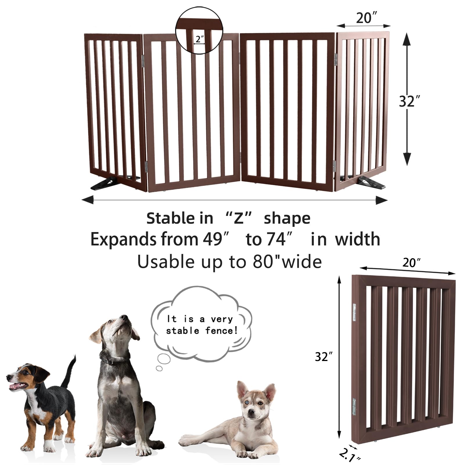 SFJC dog gate non-slip feet protect floors during use.