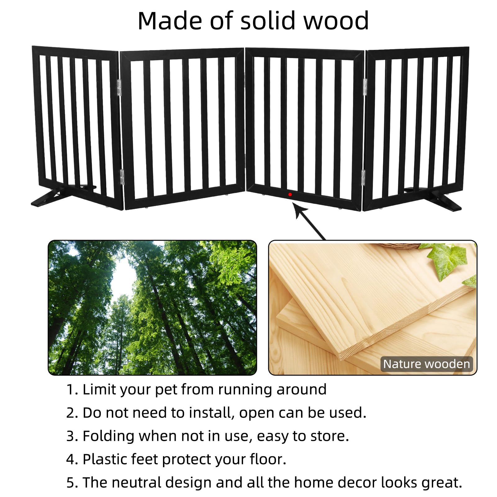 SFJC dog gate with non-slip feet preserving floors during use.