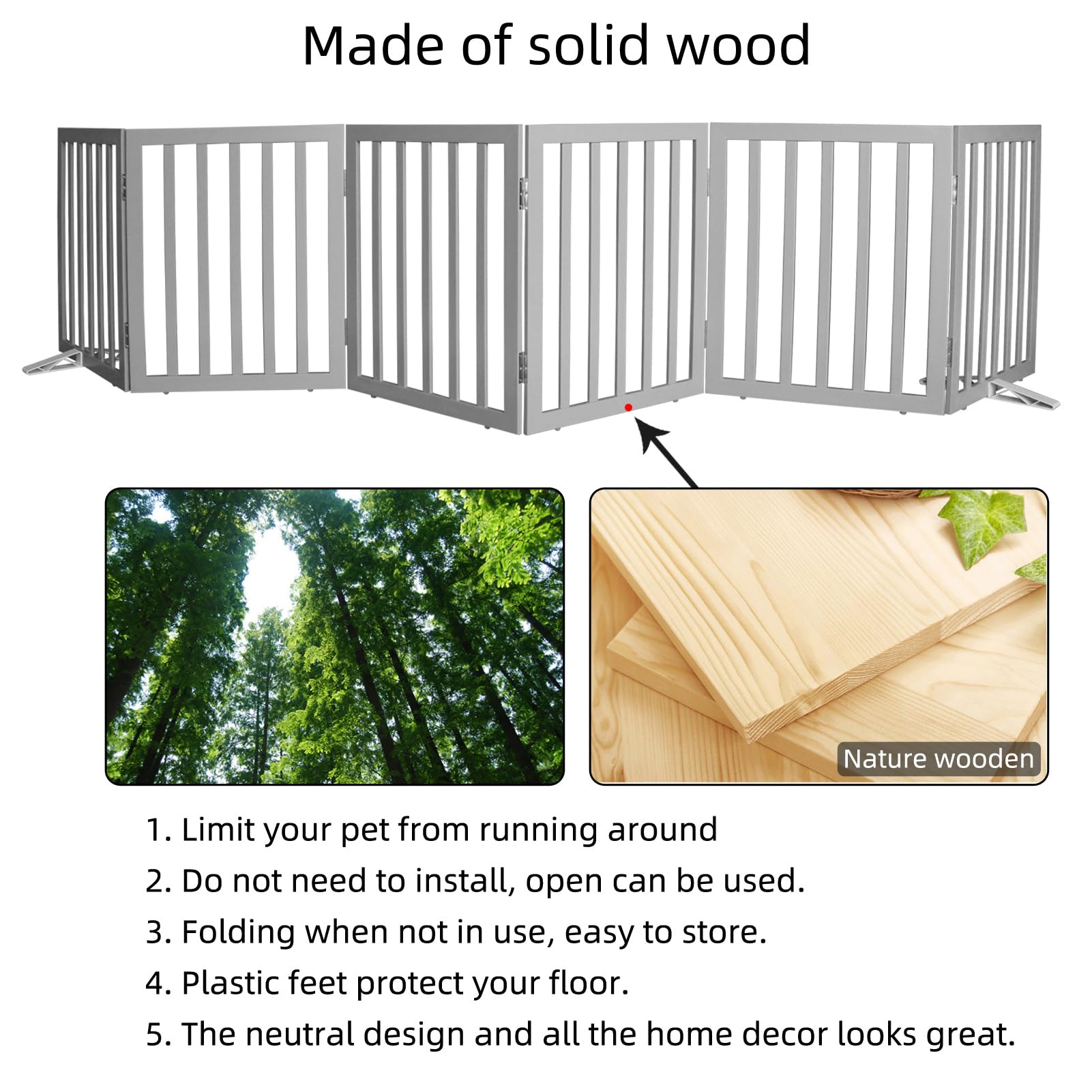 SFJC dog gate non-slip feet protect floors during use