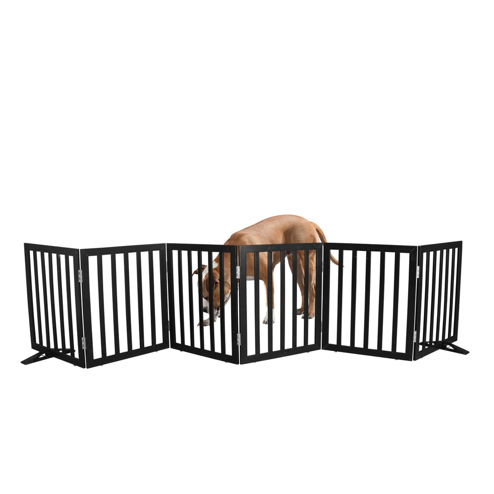 SFJC dog gate wooden material closeup highlights natural finish and durability for indoor use.