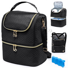 SFYBYHEART breastmilk cooler bag with cross-body strap for hands-free portability.
