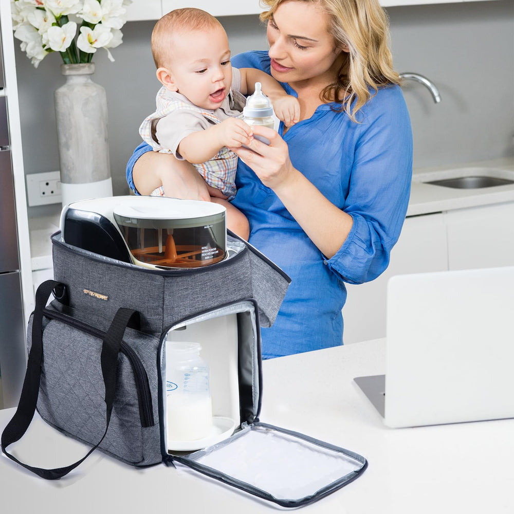 SFYBYHEART carrying case compatibility confirms perfect fit for Baby Brezza Formula Pro Advanced.