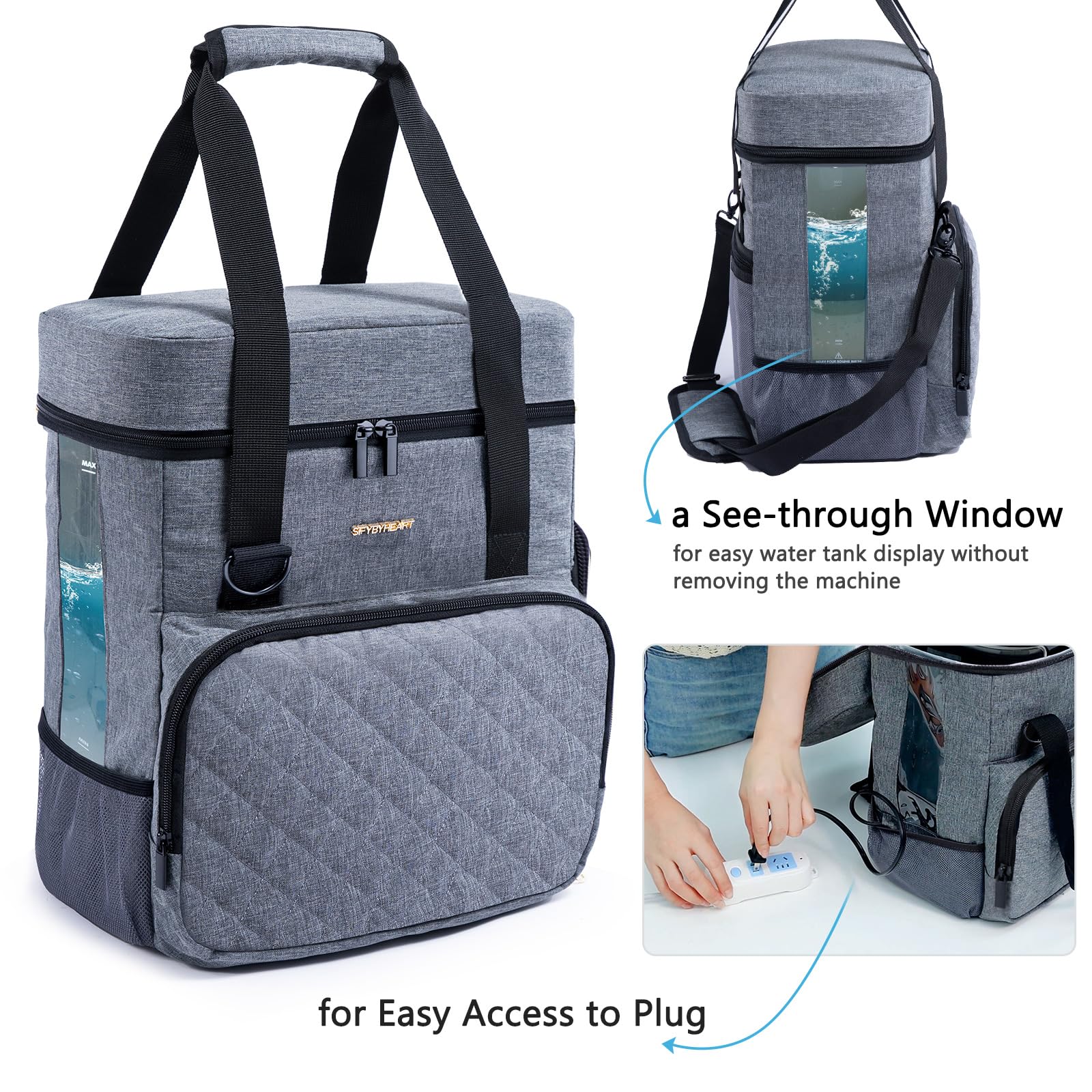 SFYBYHEART carrying case durable material protects your Brezza unit on every adventure.