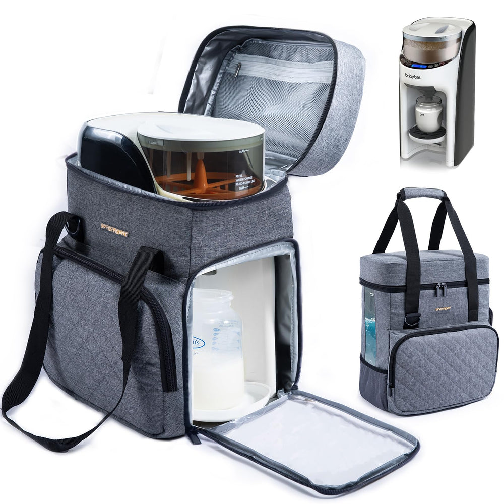 SFYBYHEART carrying case front pocket organization keeps pumps and bottles neatly within reach.