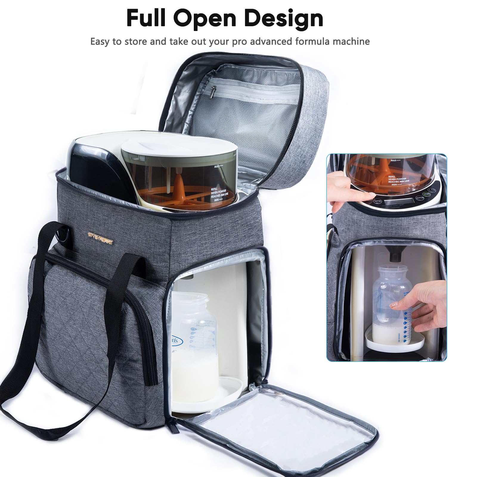 SFYBYHEART carrying case full open design makes loading the machine quick and simple.