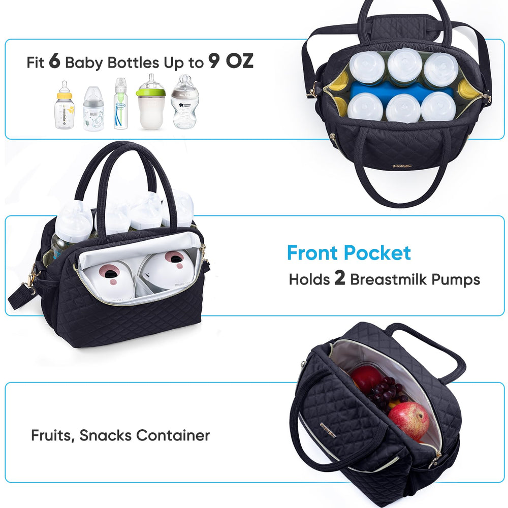 SFYBYHEART cooler compartment with ice pack keeps milk cool on trips.
