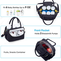 SFYBYHEART cooler compartment with ice pack keeps milk cool on trips.