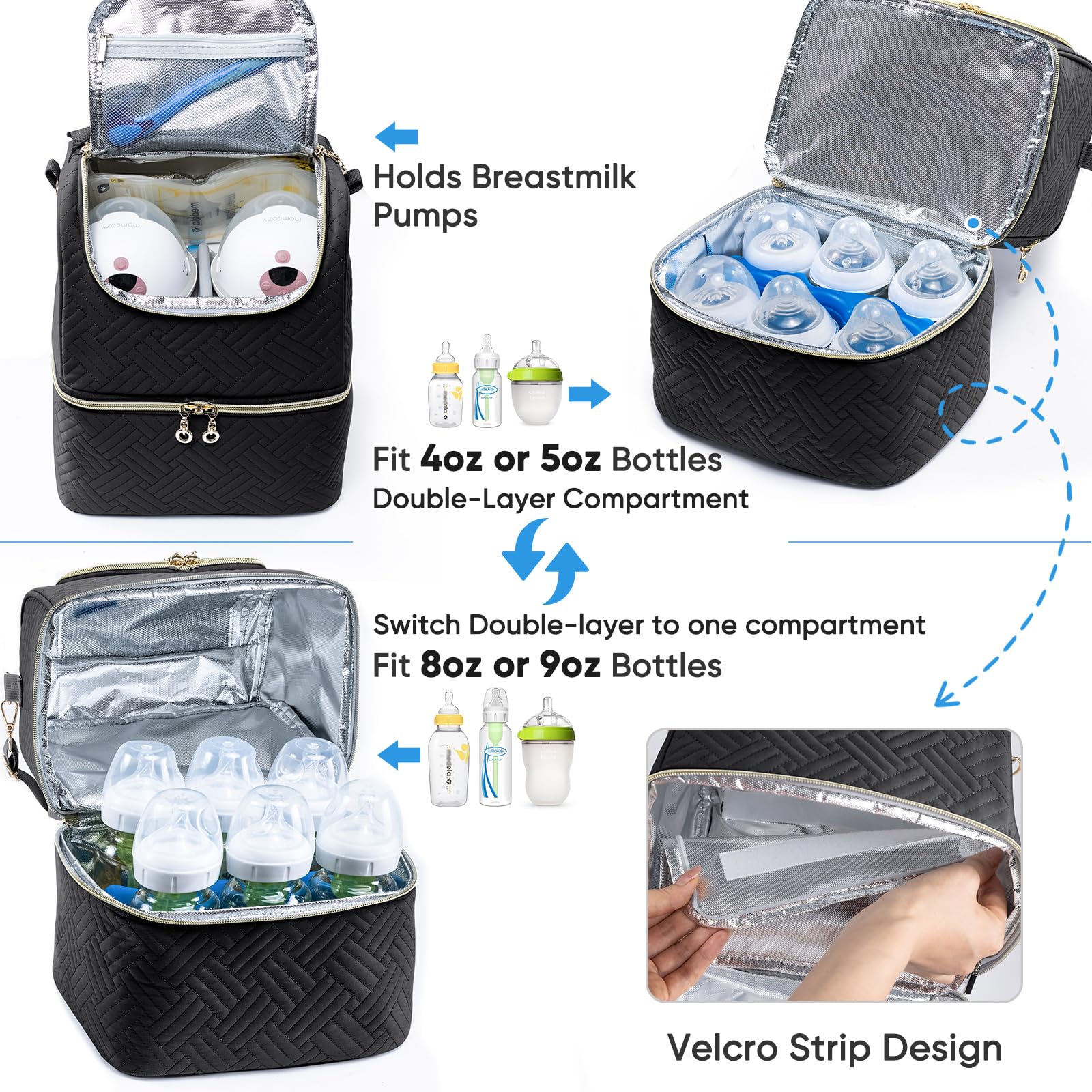 SFYBYHEART insulated liner keeps milk cool up to 8 hours for daycare outings.