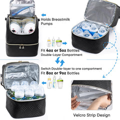 SFYBYHEART insulated liner keeps milk cool up to 8 hours for daycare outings.