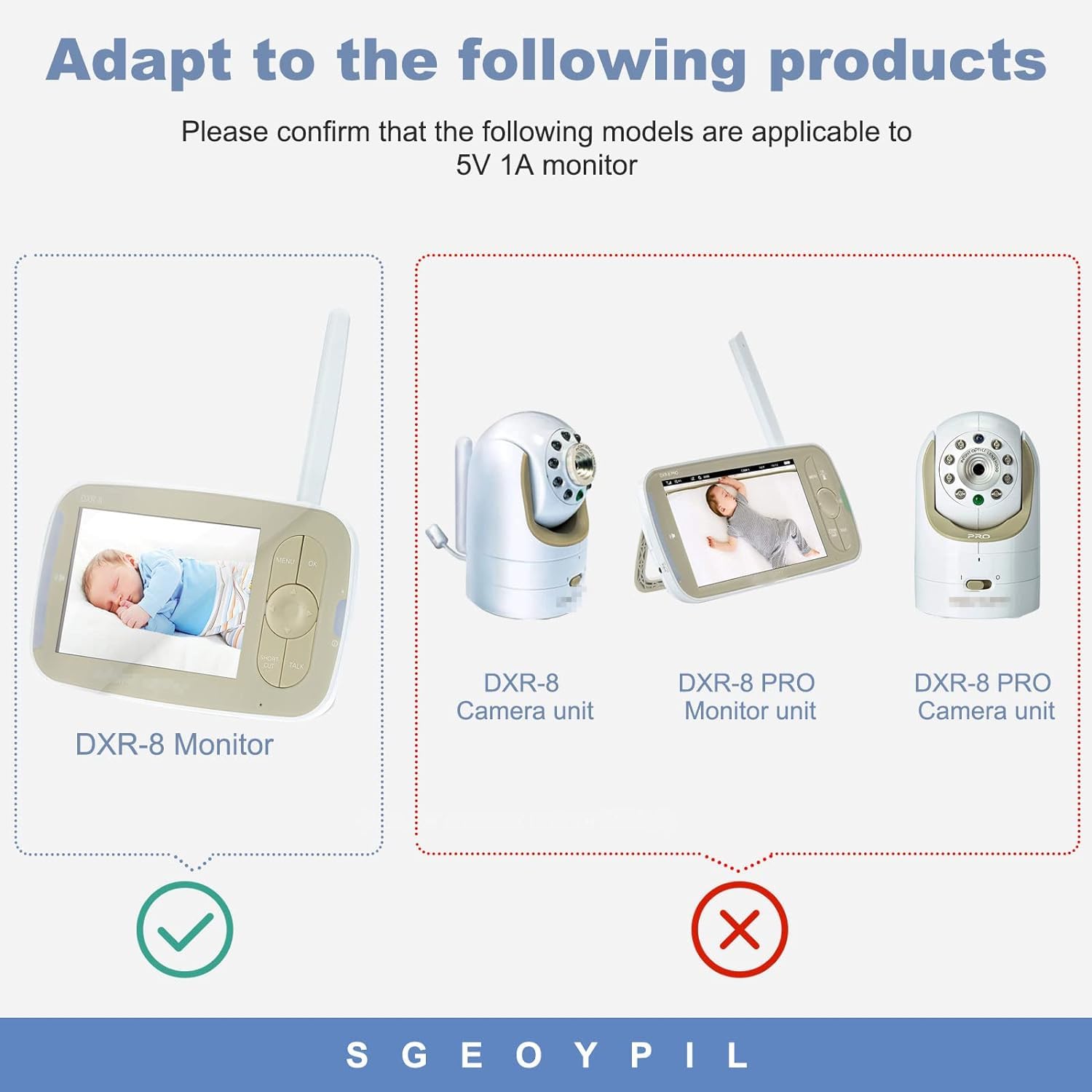 SGEOYPIL original white AC adapter for the DXR-8 charger ensures authentic compatibility.