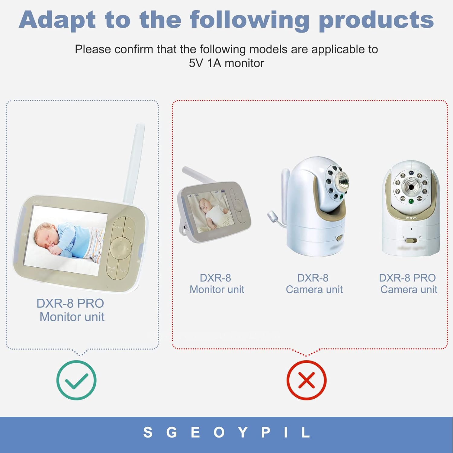 SGEOYPIL original-white-adapter for Infant Optics offers compact, reliable replacement.