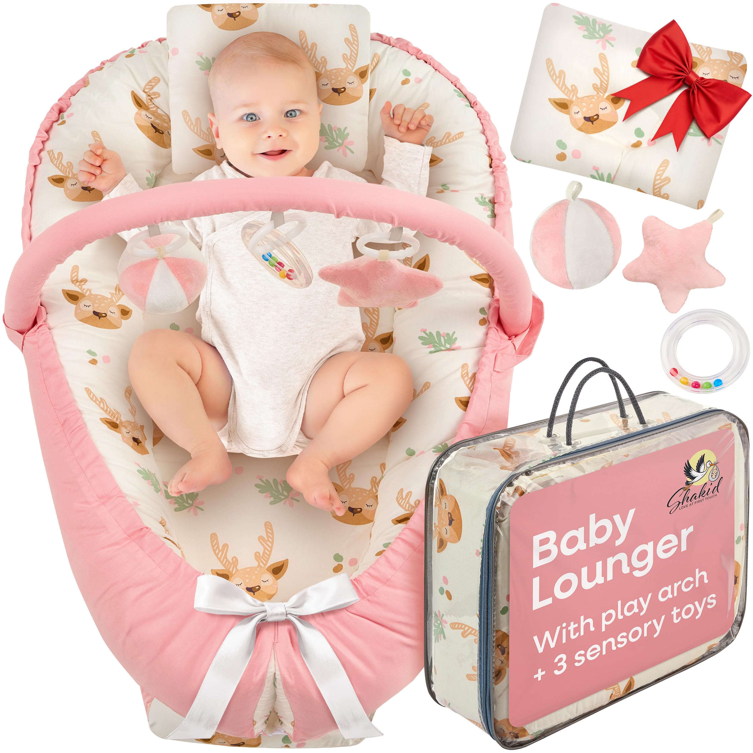 Shakid lounger pink thicker foam for cozy support