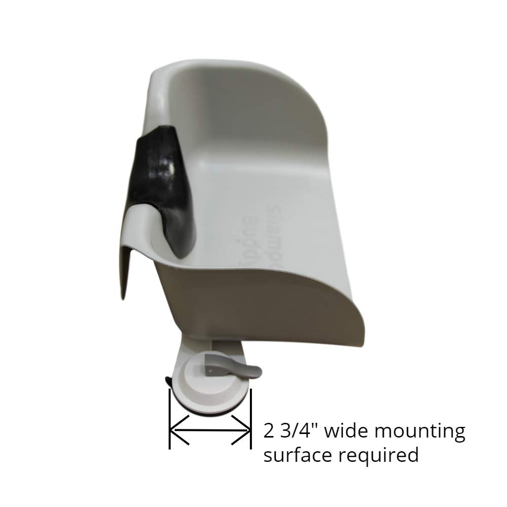 Shampoo Buddy tool-free installation on tub or sink, quick bath time setup