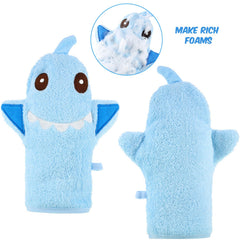 Shappy bath mitt measures 9.8 x 7.9 inches for toddlers.