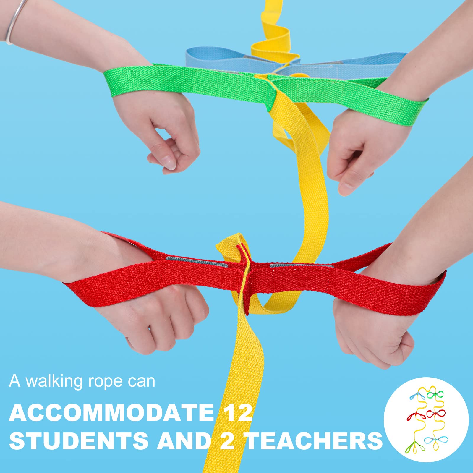 Shappy preschool rope measures 126 inches to accommodate a full classroom lineup.