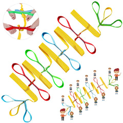 Shappy preschool walking rope with yellow base for bright visibility and safety.