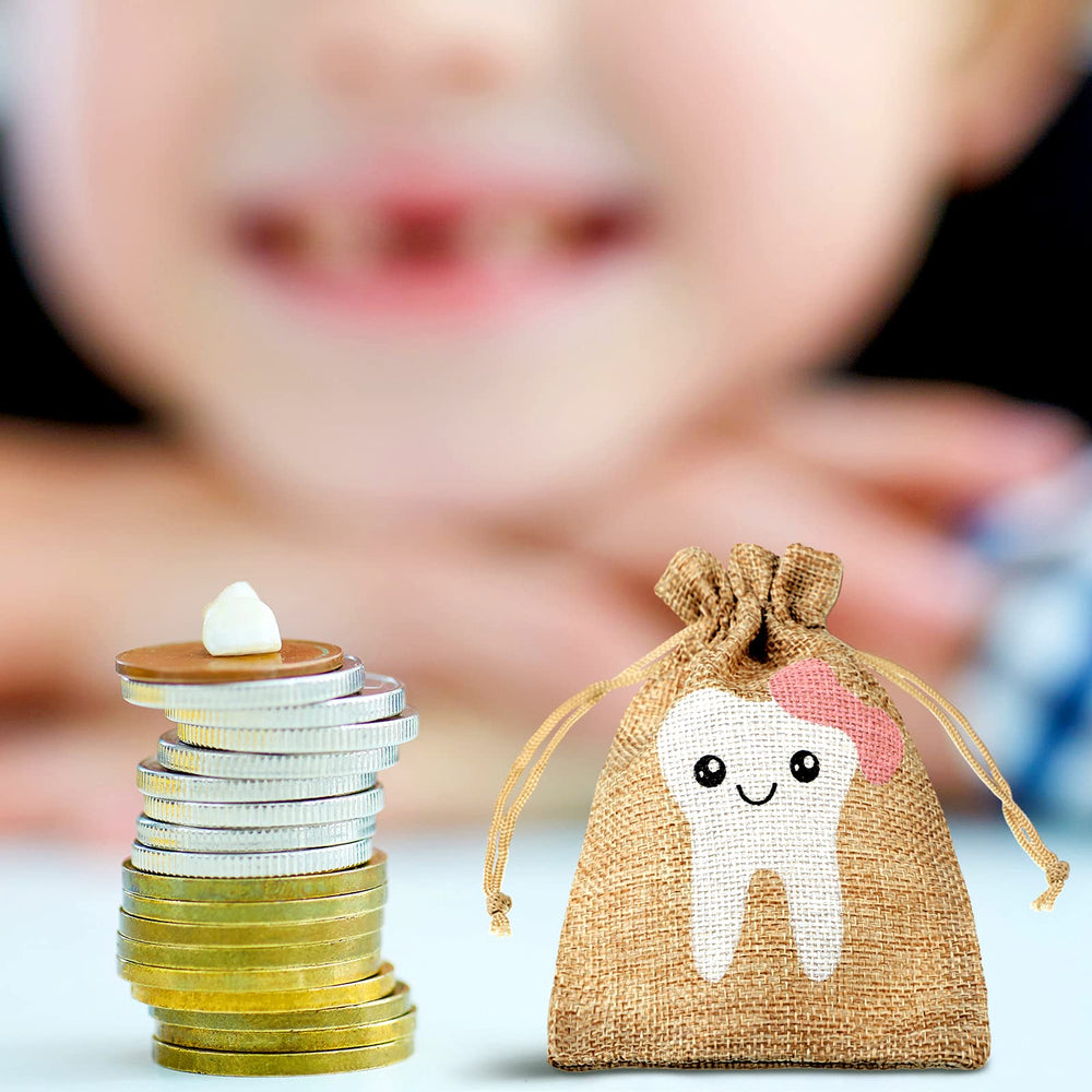 Shappy tooth fairy bag made from durable fabric for lasting keepsake.