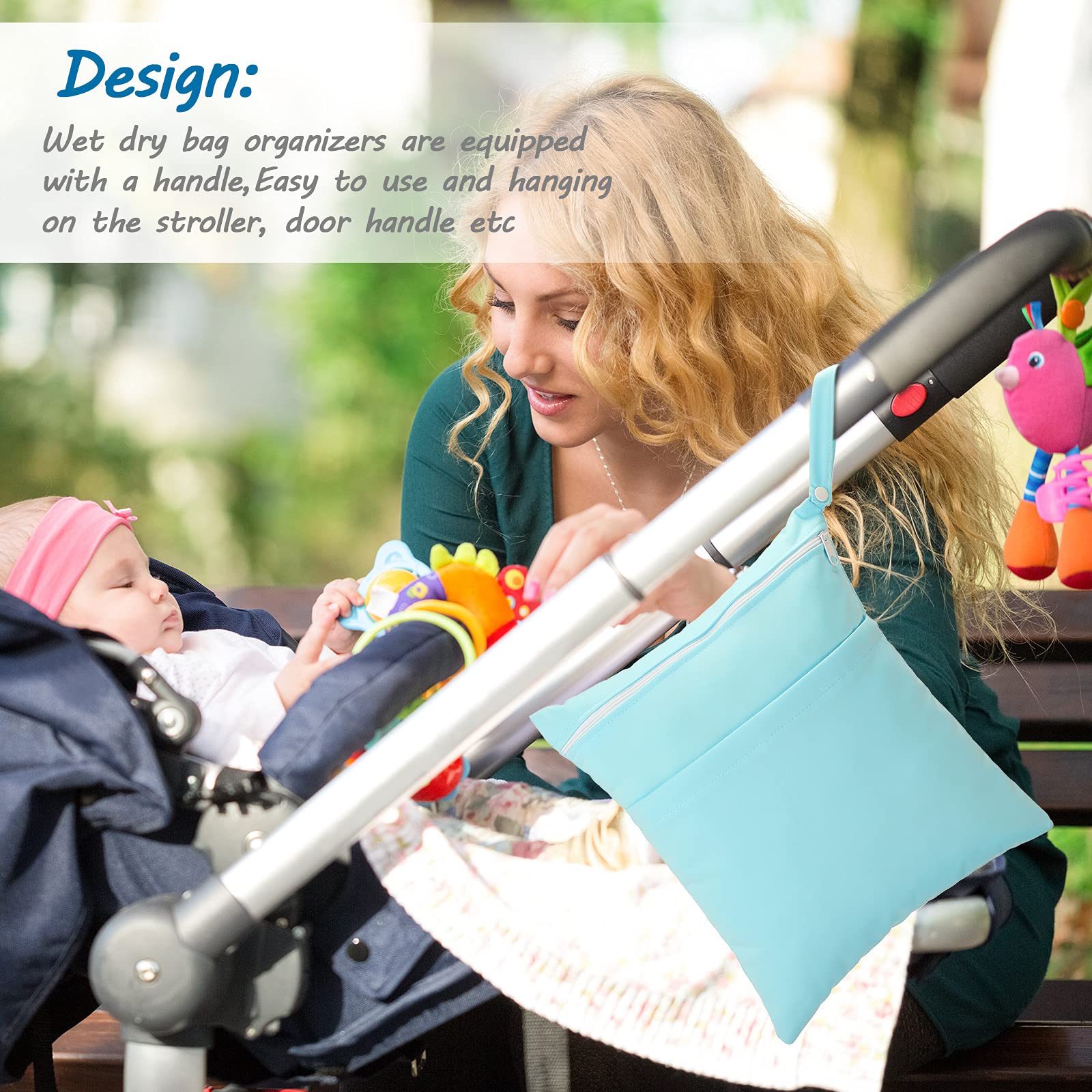 Shappy wet-dry bag two-pocket design keeps dirty and clean items separated.