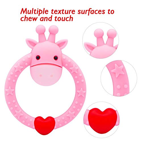 SHARE&CARE pink teether set with ten colors to choose from.