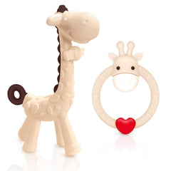 SHARE&CARE Christmas giraffe teether close-up cream for safe silicone gum relief