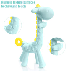 Share&Care blue teether is dishwasher-safe for quick, hygienic cleanup after use.