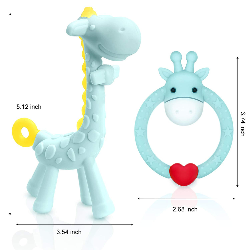 Share&Care teether blue invites sensory exploration with a playful giraffe design.