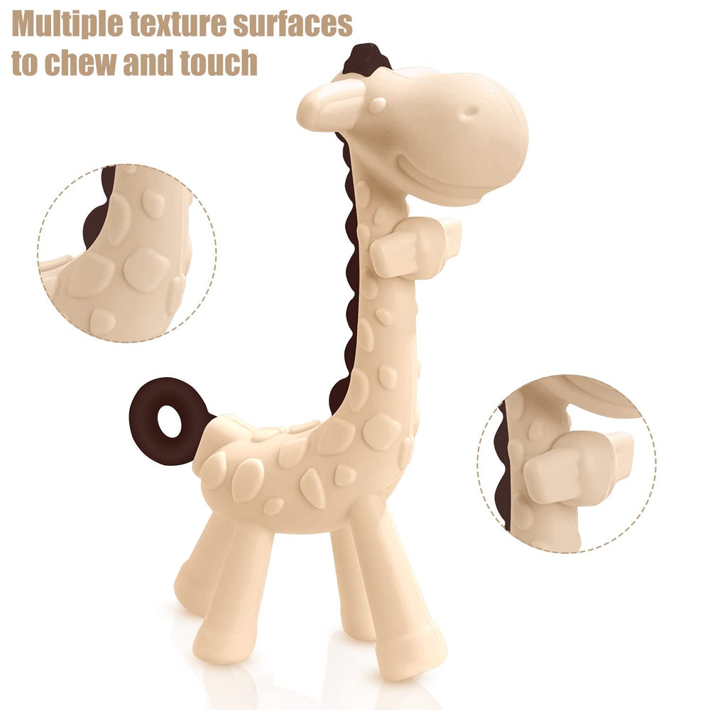 SHARE&CARE giraffe teether available in ten colors stimulates visual tracking