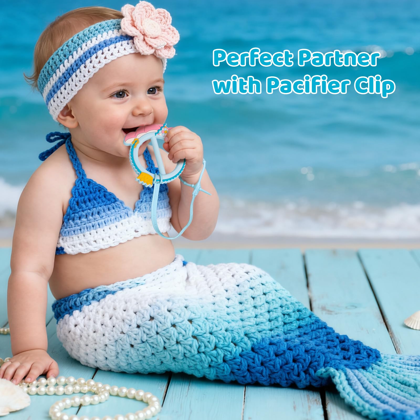 SHARE&CARE Mermaid Teether dishwasher-safe image highlights simple cleaning and sanitizing