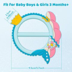 SHARE&CARE Mermaid Teether textures image demonstrates varied surfaces for massaging gums