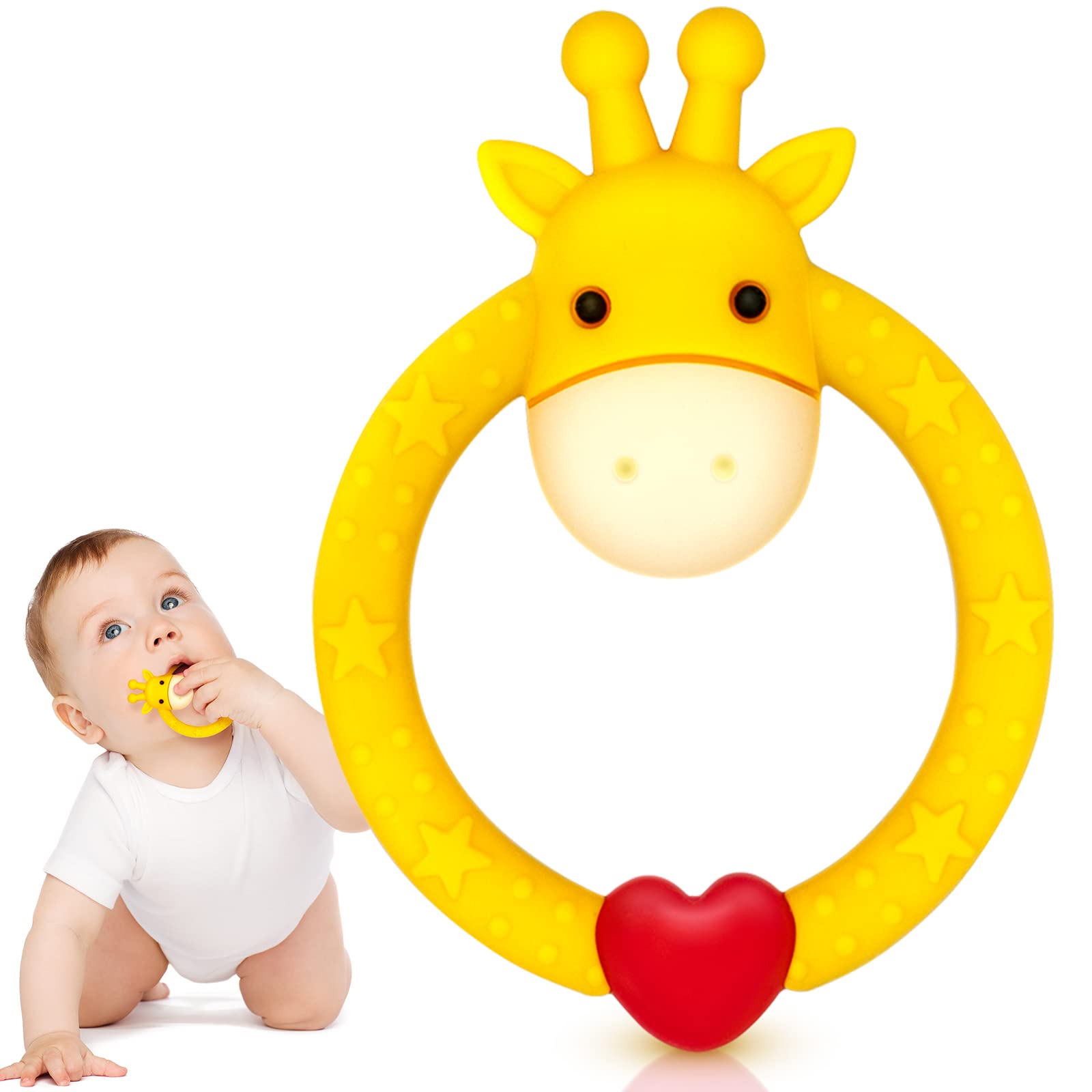 SHARE&CARE storage case yellow keeps the teether organized for travel.
