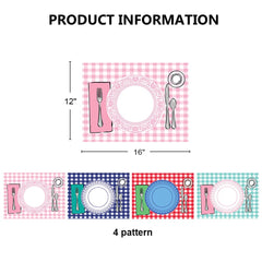 SharkBliss table setting education placemat color helps kids learn manners