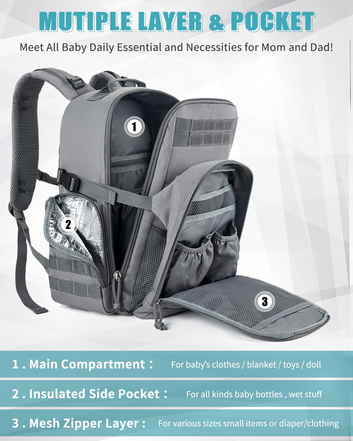 SHARKMOUTH breathable suspension and 3D back padding for long hikes