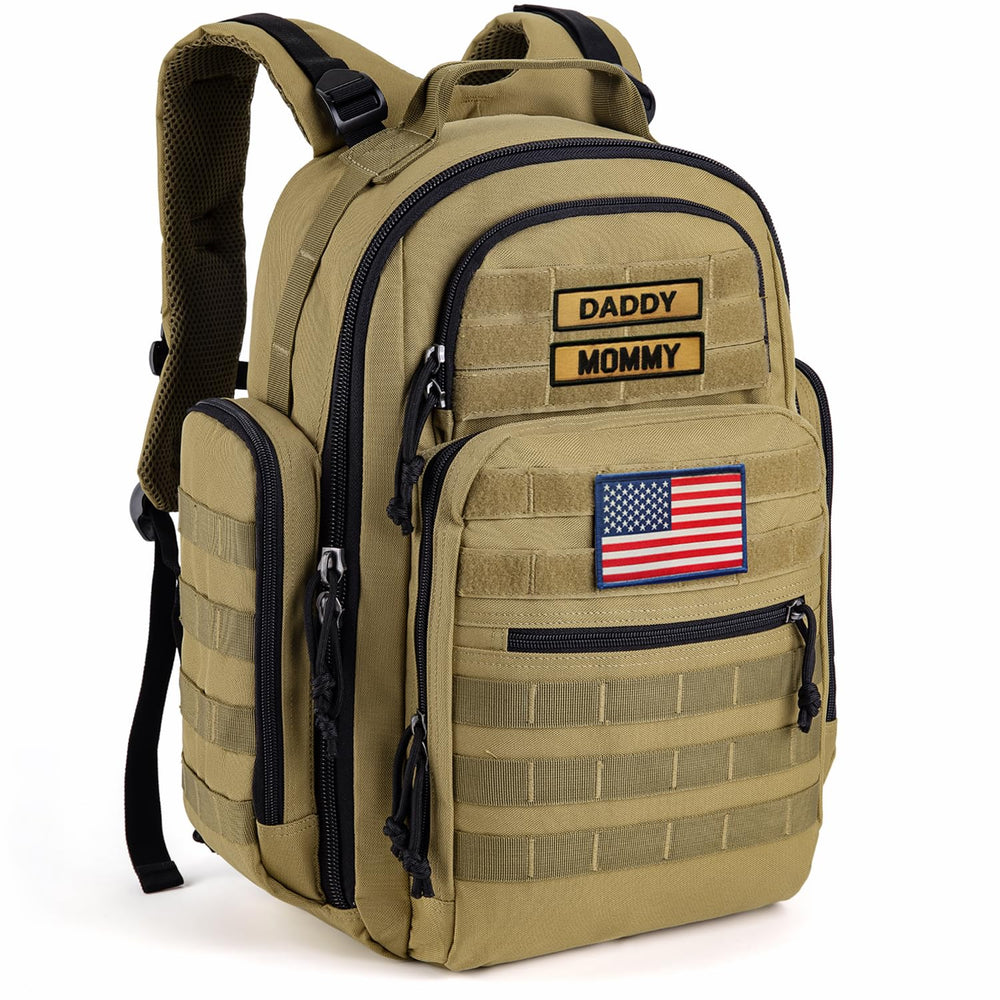 SHARKMOUTH diaper bag exterior front view shows durable construction and MOLLE-ready design.