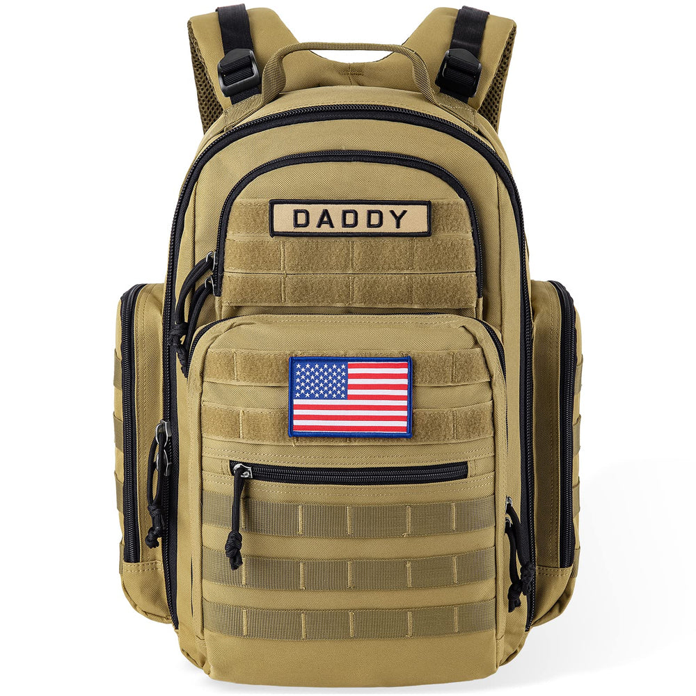 SHARKMOUTH diaper bag MOLLE area for extra gear attachment.
