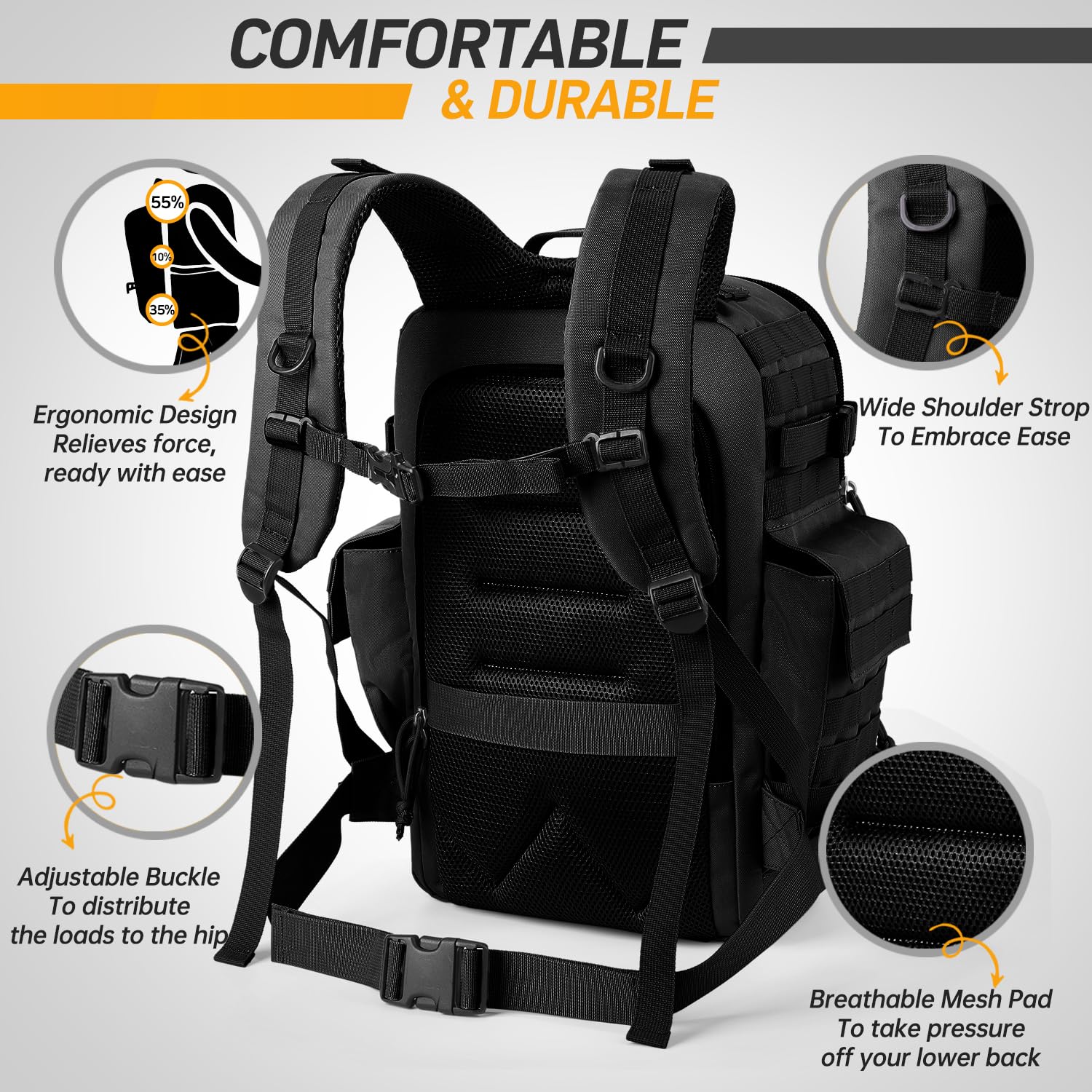 SHARKMOUTH Diaper Bag changing pad inside for quick changes