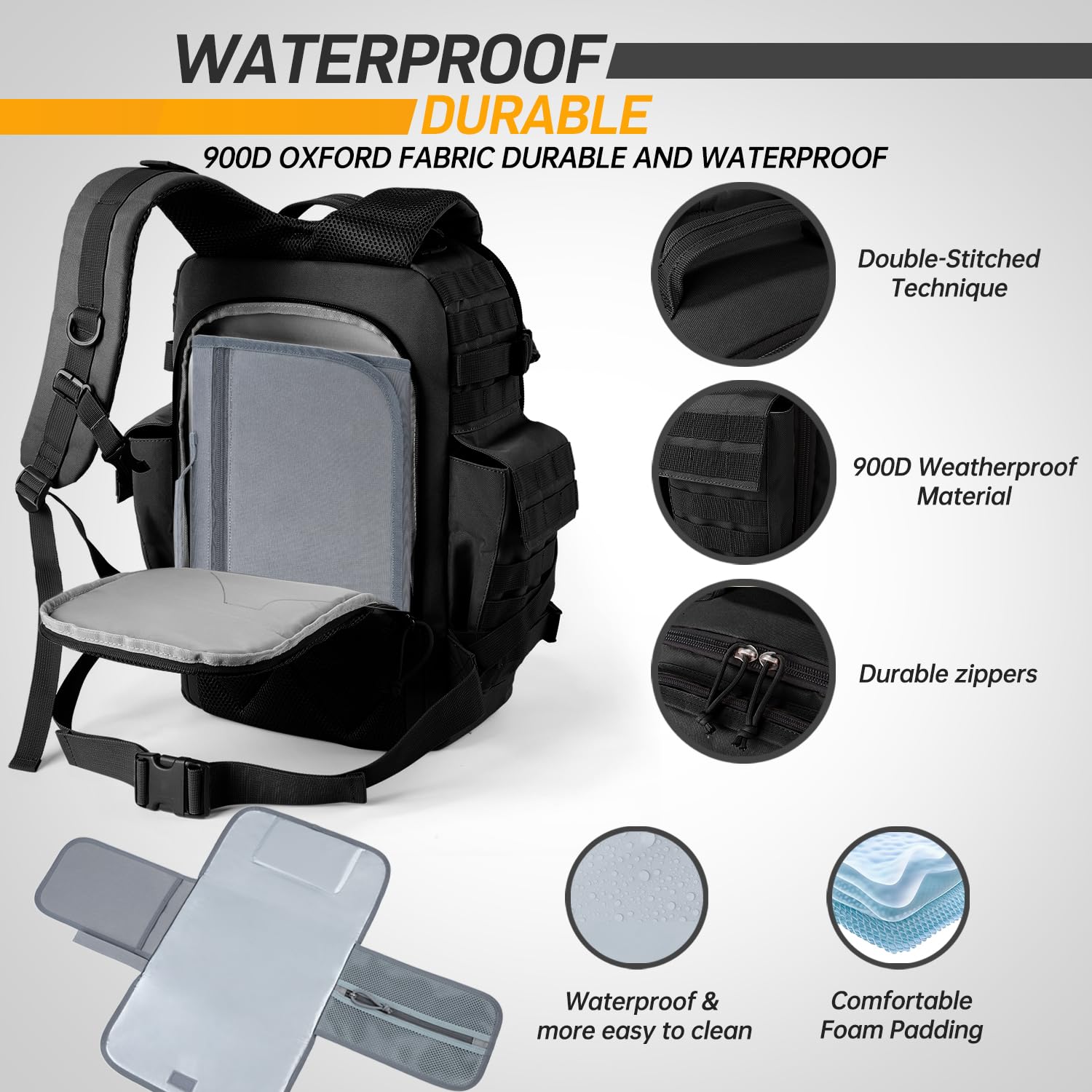 SHARKMOUTH Diaper Bag durable 900D polyester exterior