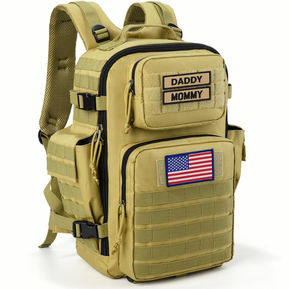 SHARKMOUTH diaper bag ready for outdoor adventures with baby.
